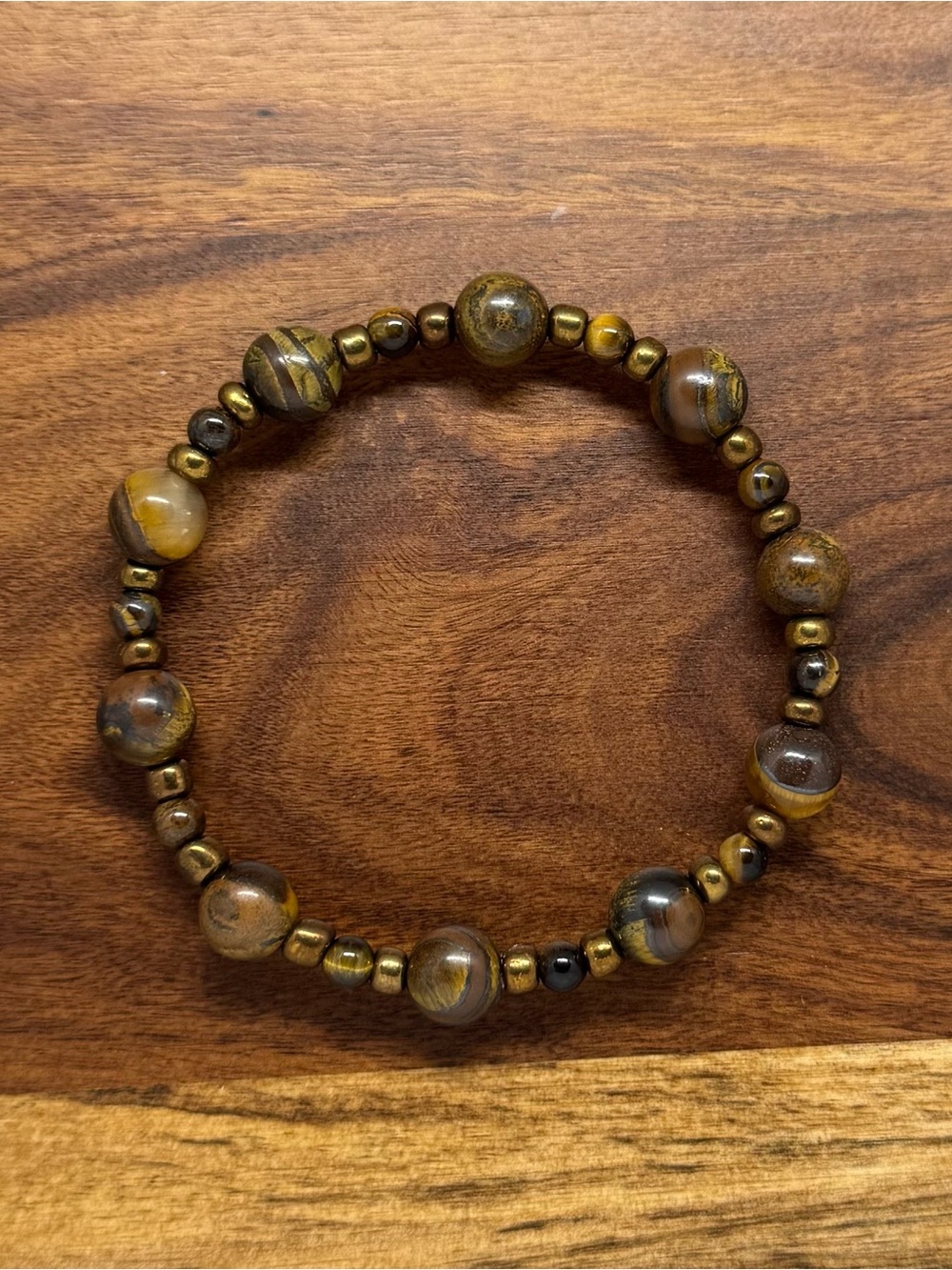 ✨ Handmade Tiger’s Eye Stretch Bracelet ✨